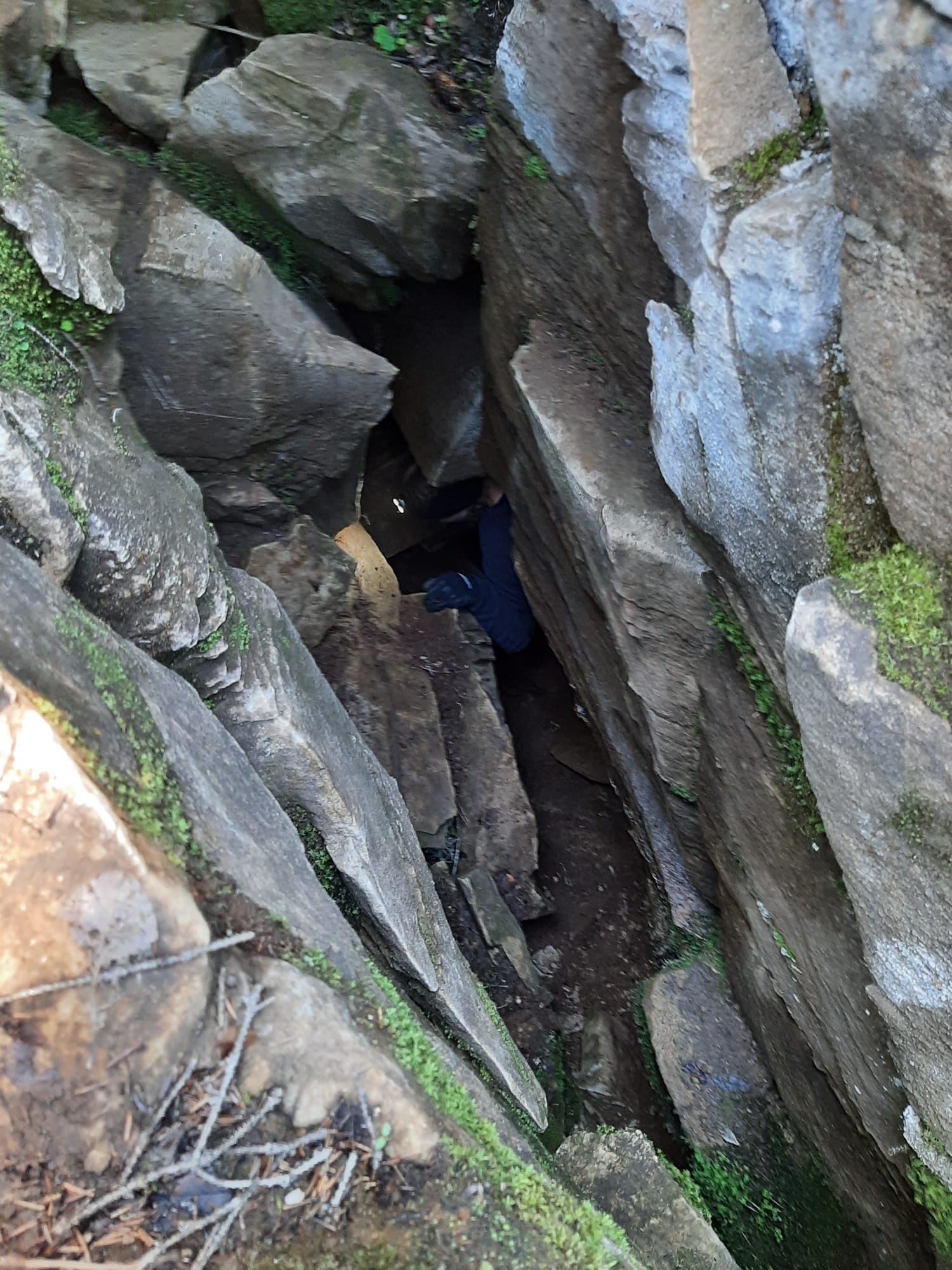 En bild på ingången till en grotta.